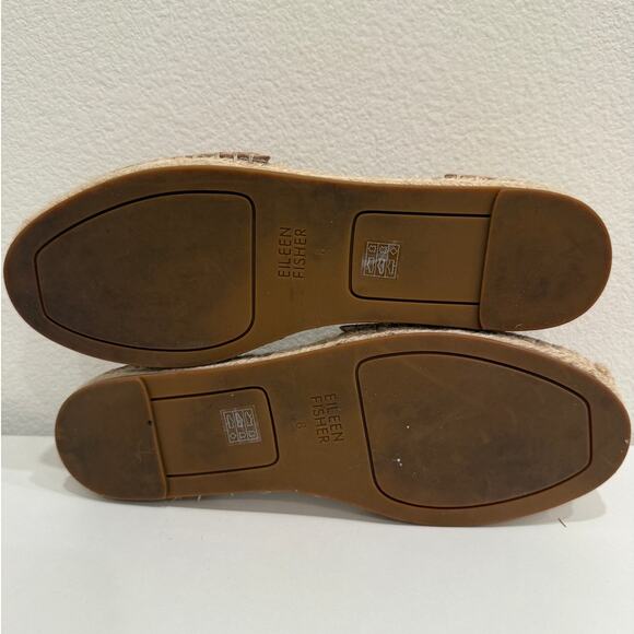 Eileen Fisher Womens Size 8 Lee Tumbled Nubuck Espadrille Nude Espresso Casual - Picture 7 of 7